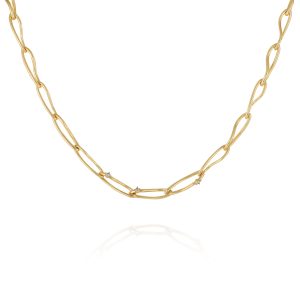 Goldtone Twisted Link Chain Necklace
