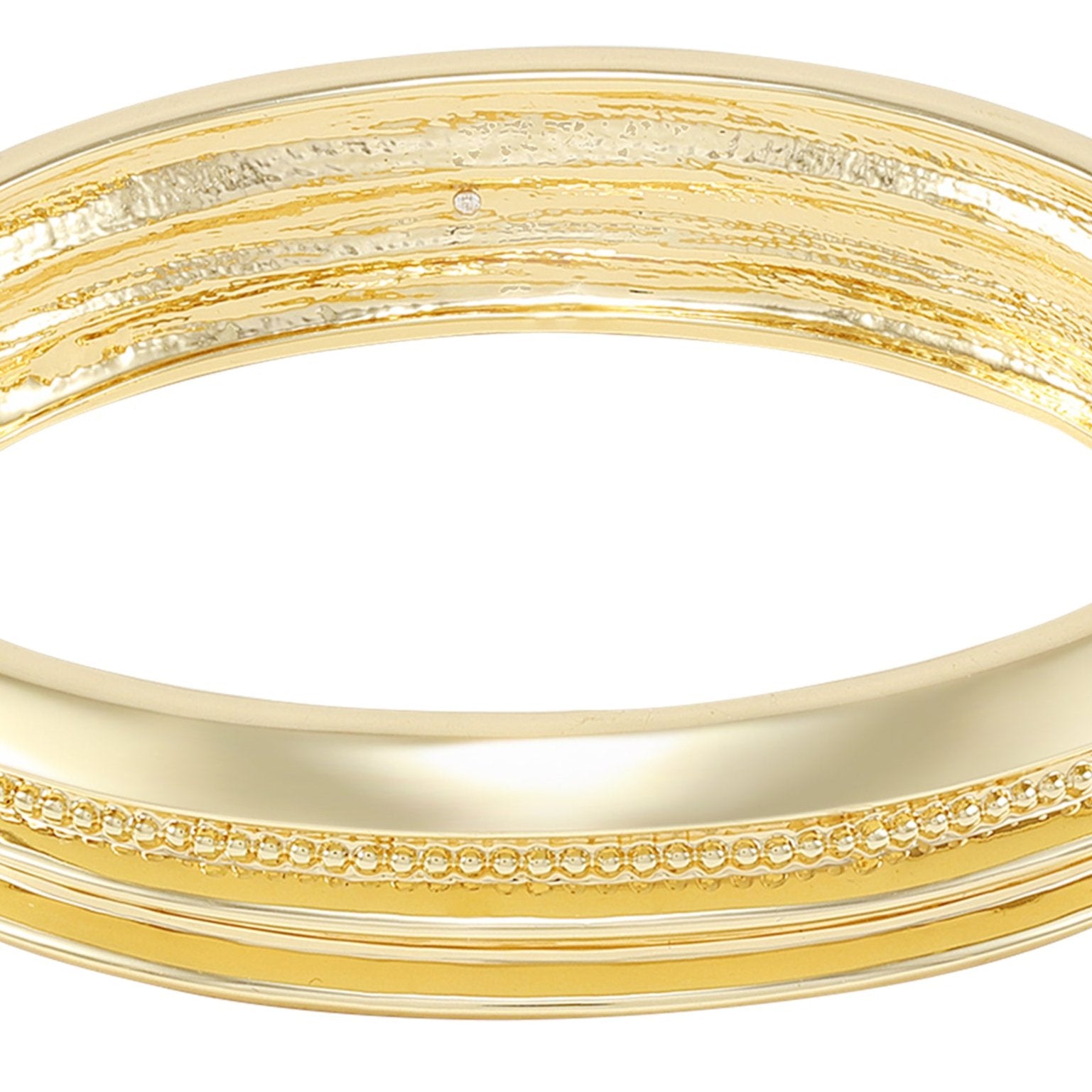 Goldtone Textured Hinge Bracelet - Image 2