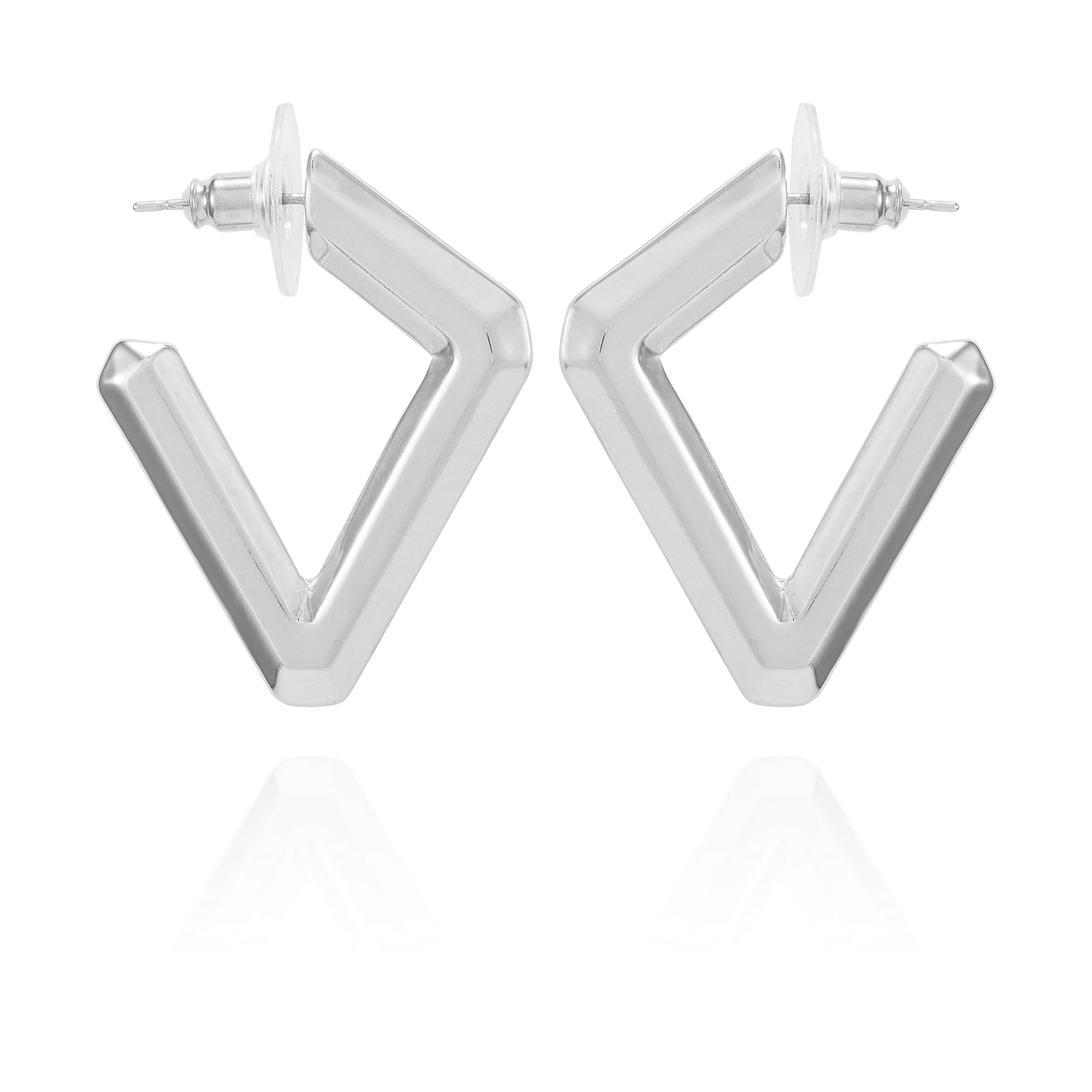 Diamond Shaped Hoop Earrings