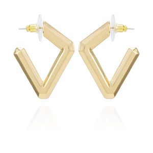 Diamond Shaped Hoop Earrings