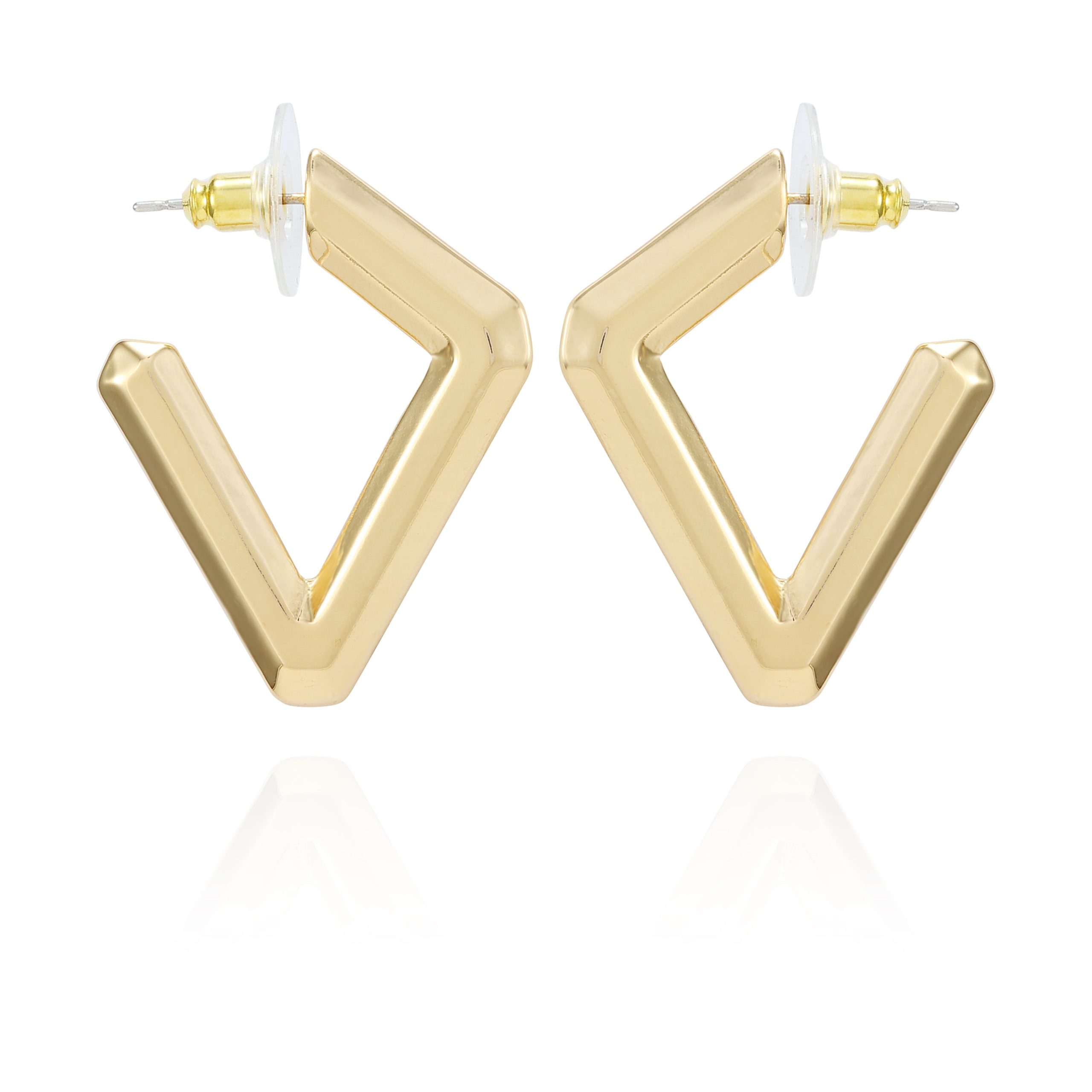 Diamond Shaped Hoop Earrings