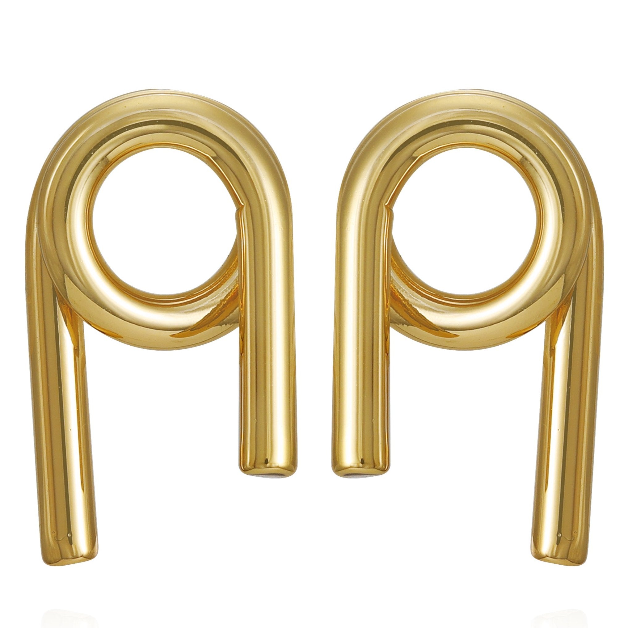 Goldtone Short Twisted Drop Earrings - Image 2