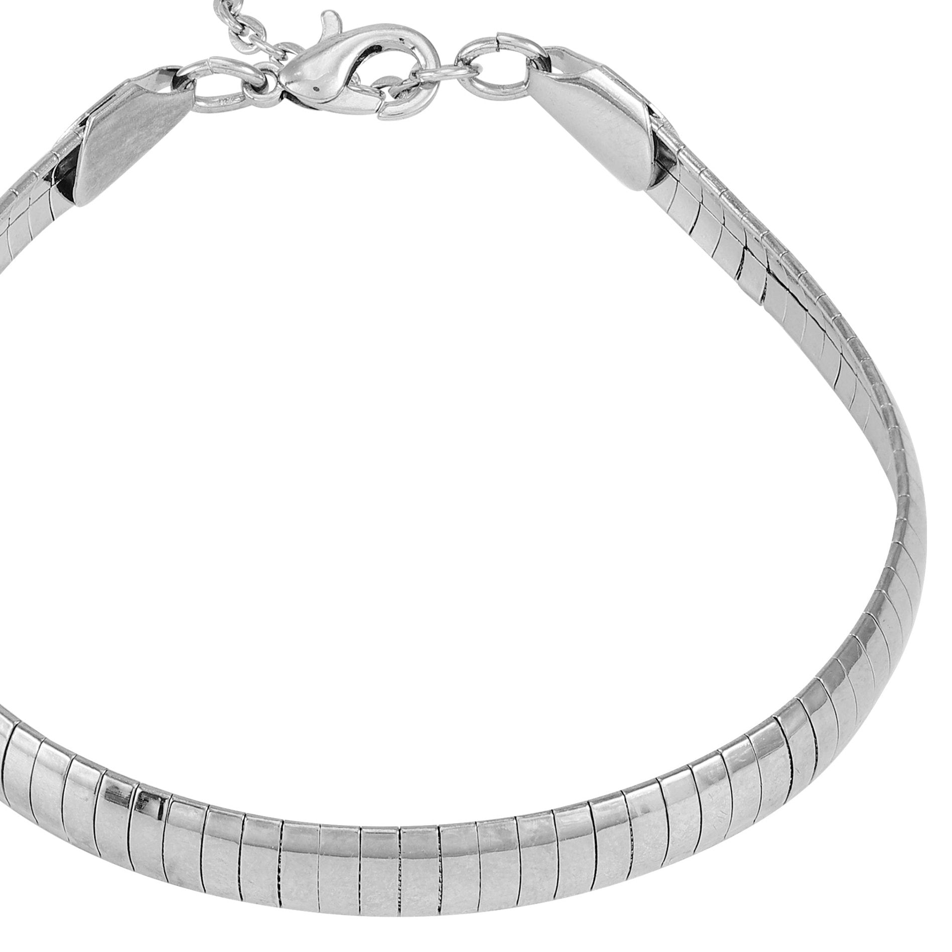 Silvertone Line Snake Chain Bracelet - Image 2