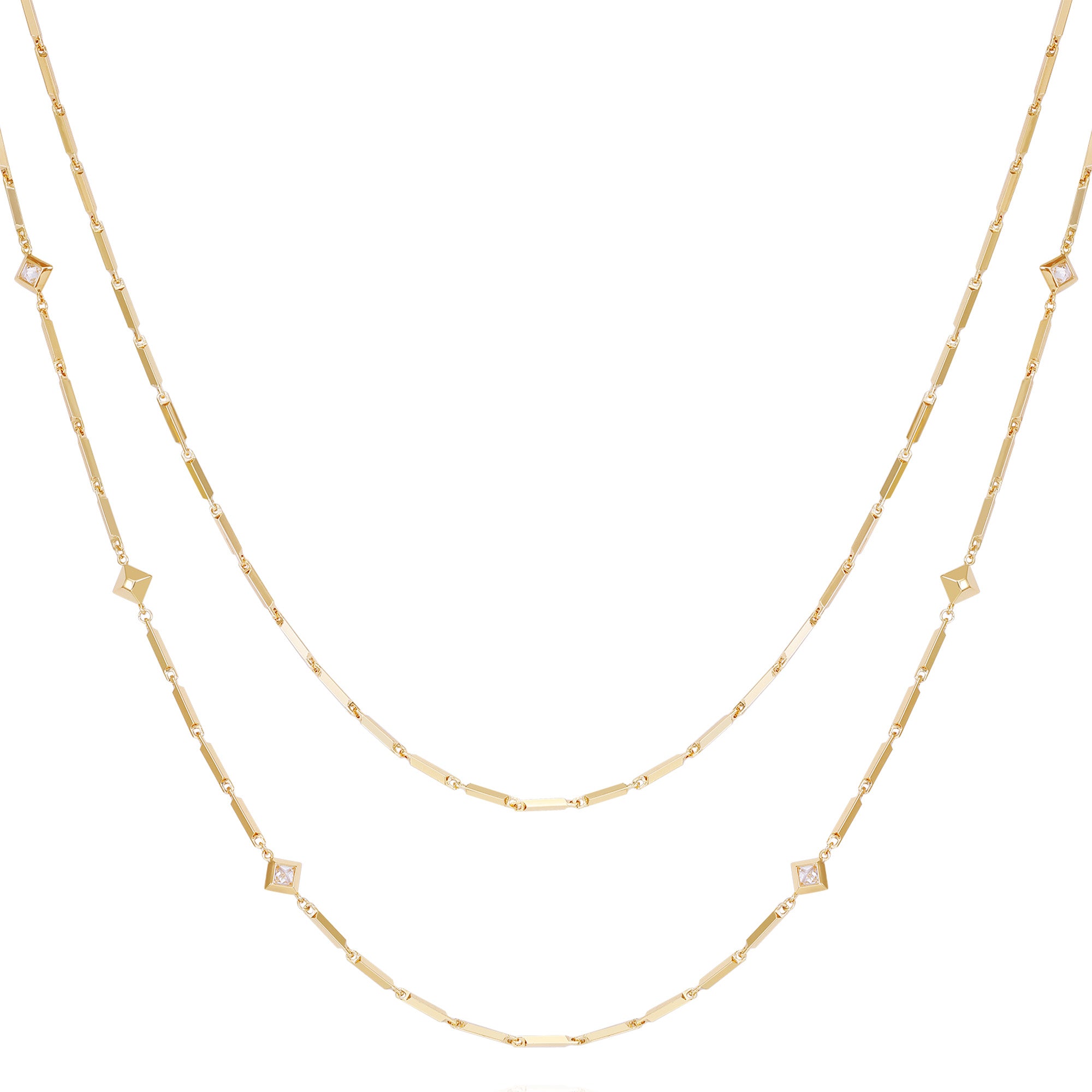 Goldtone Long Layered Necklace