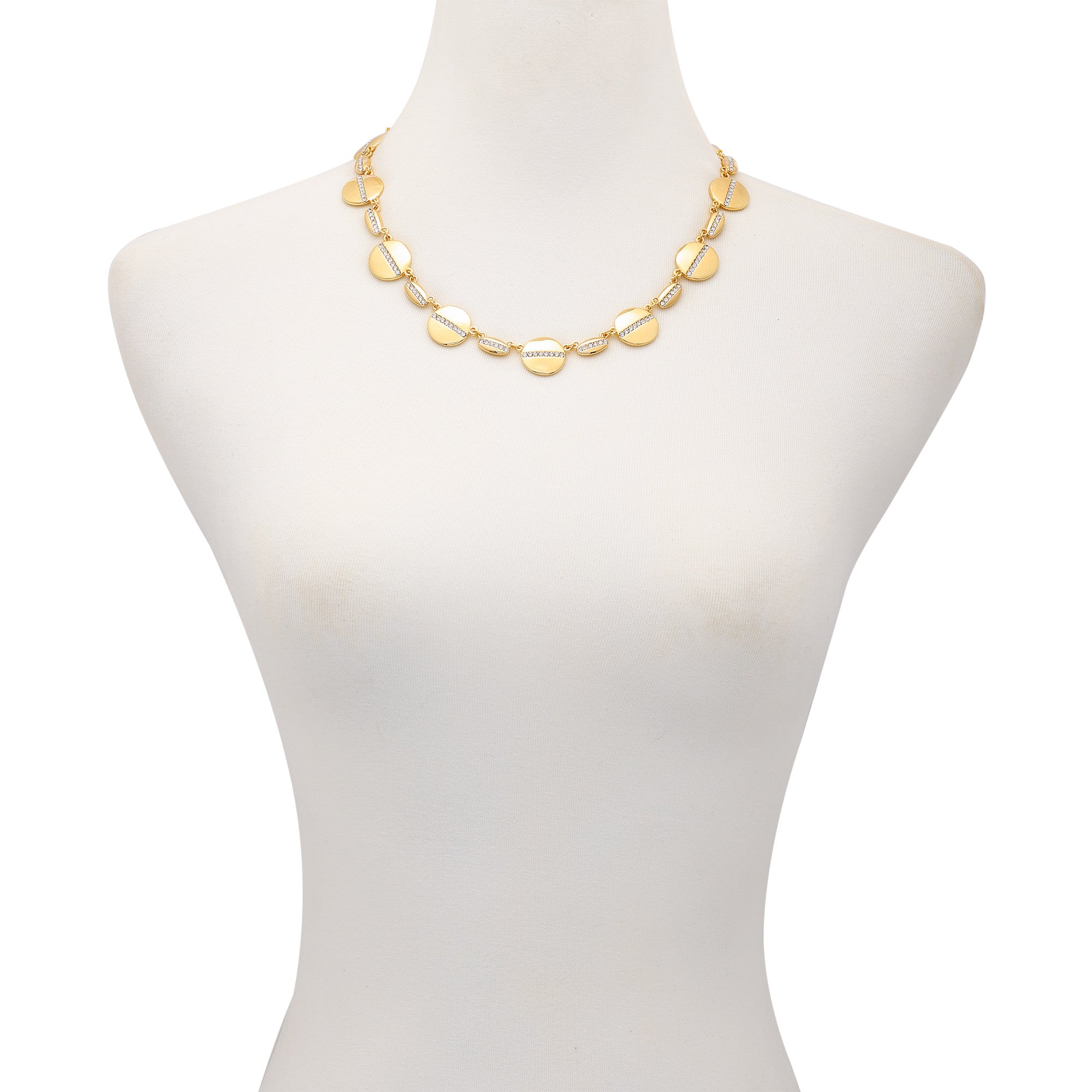 Goldtone Pave Multi-Coin Statement Necklace - Image 2