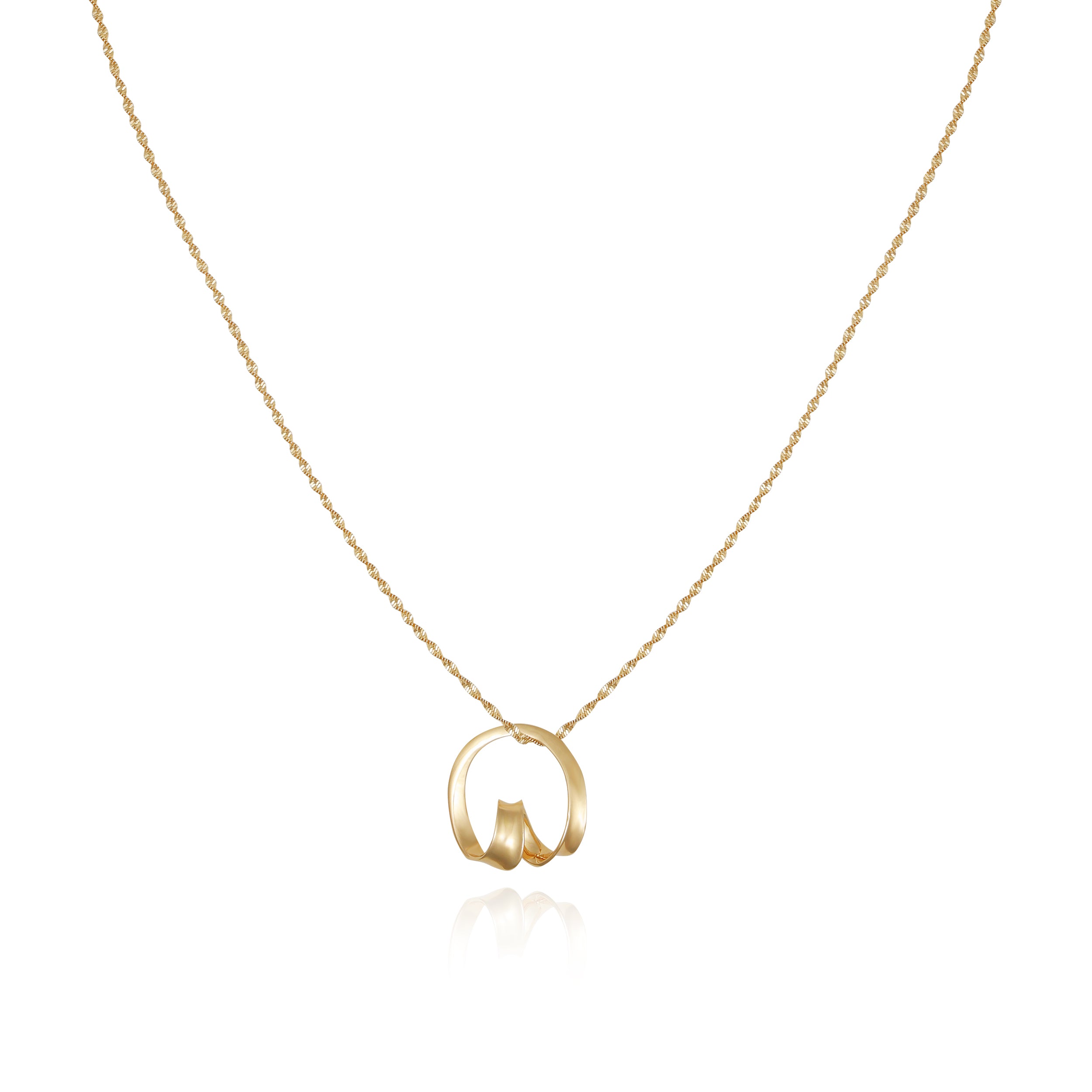 Goldtone Herringbone Chain Long Necklace
