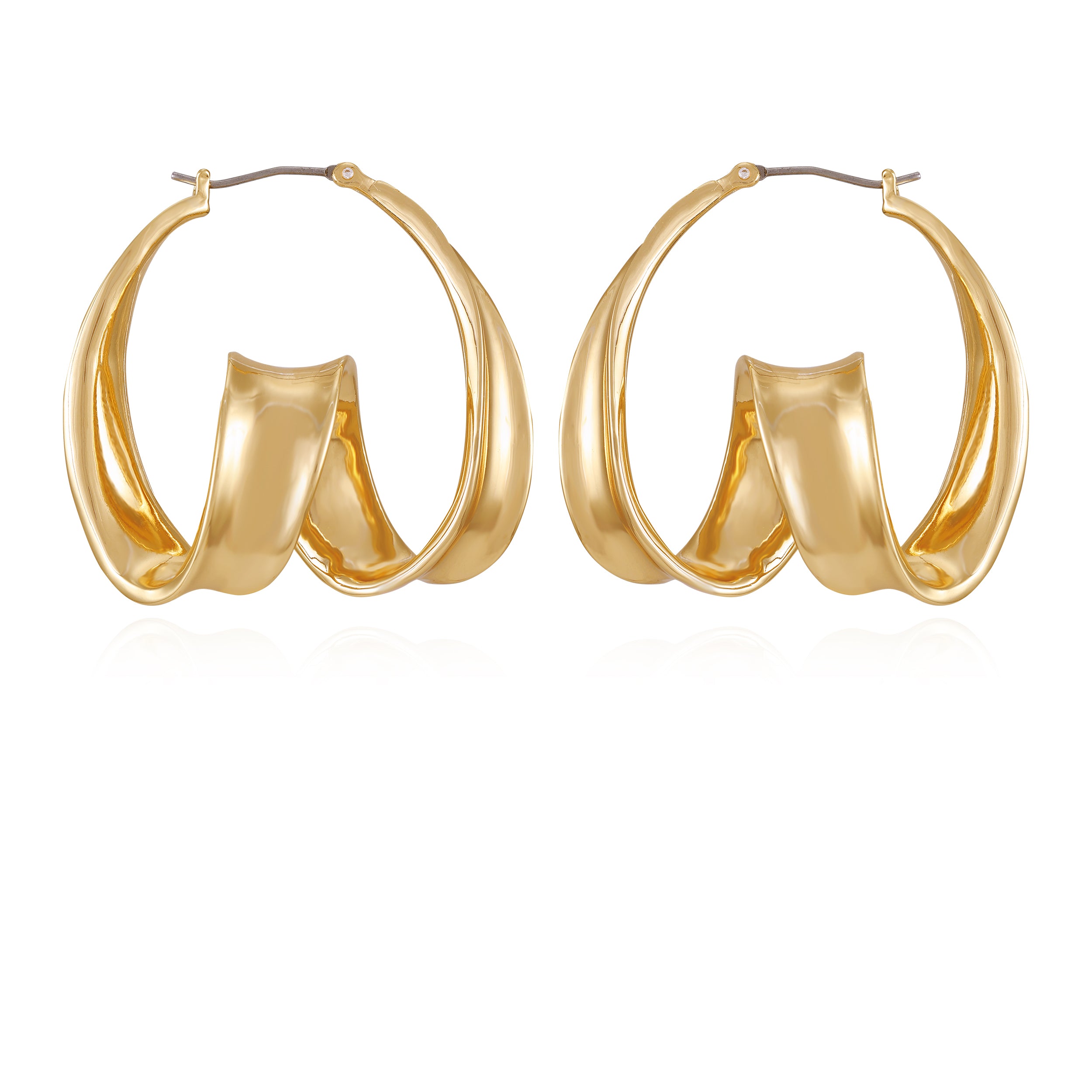 Goldtone Spiral Hoop Earrings