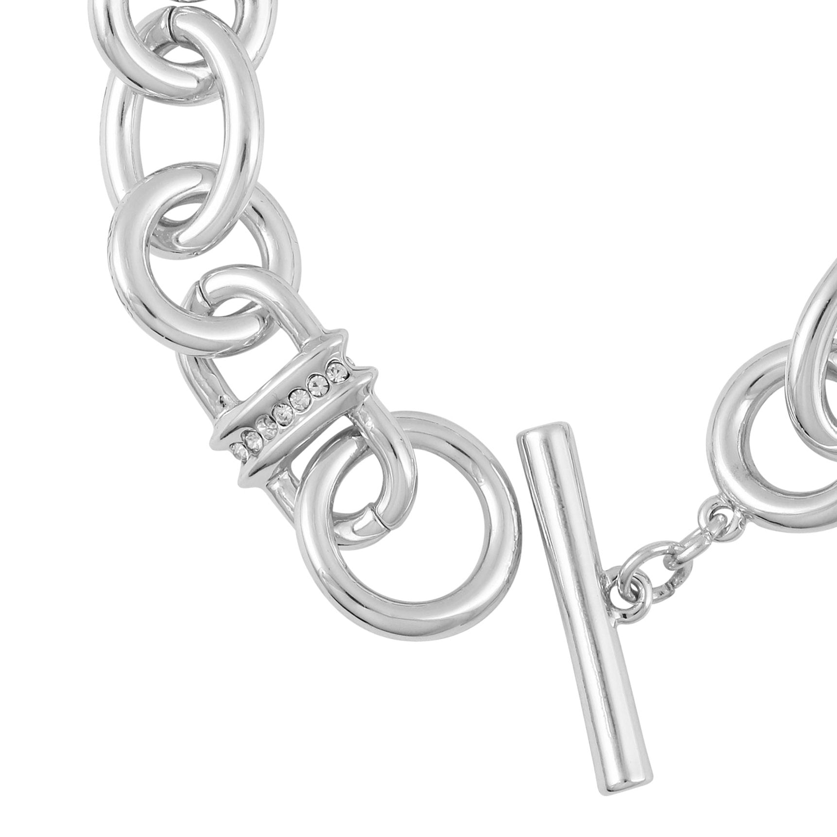Silvertone Chain Link Toggle Bracelet - Image 2