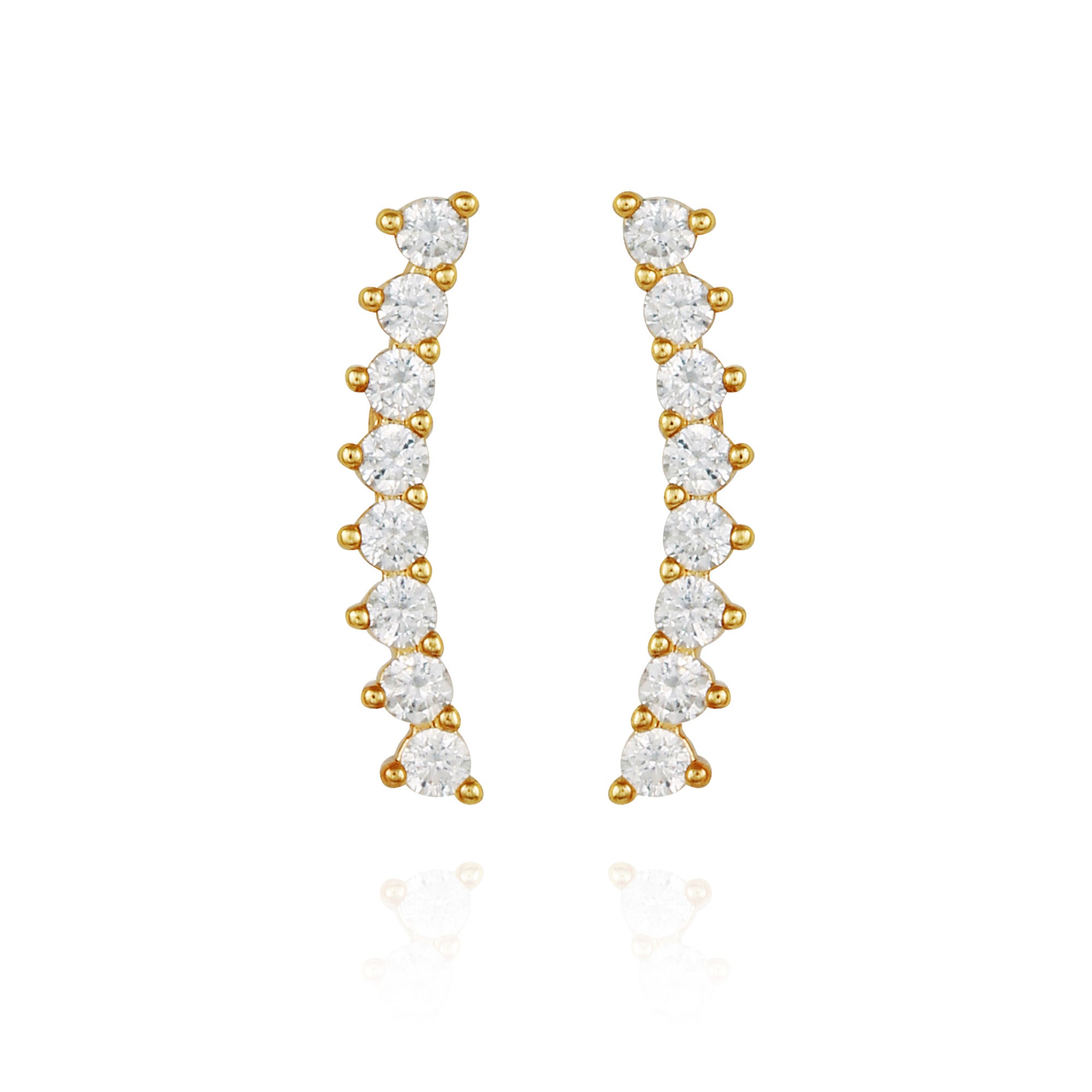 Cubic Zirconia Climber Earrings