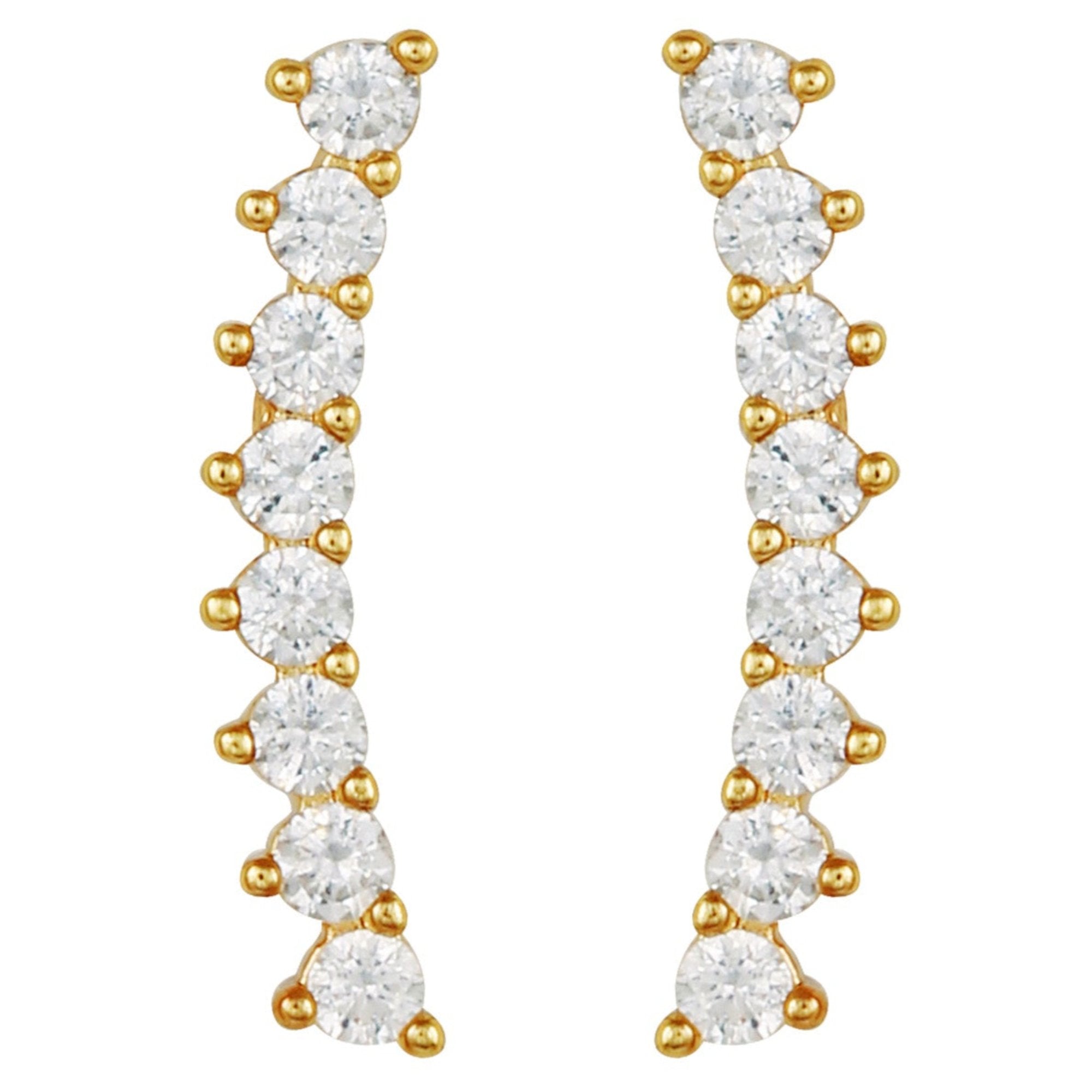 Cubic Zirconia Climber Earrings - Image 2