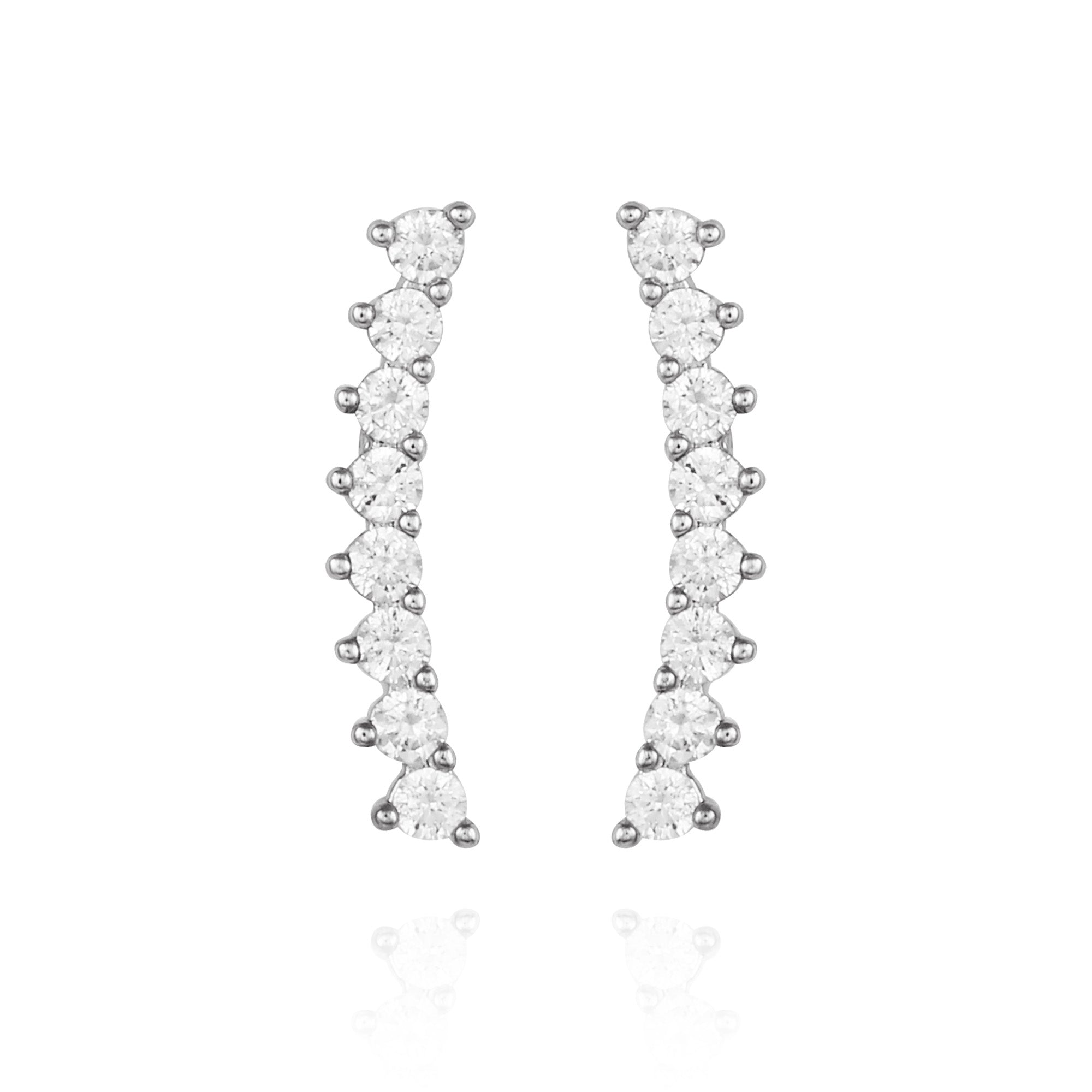 Cubic Zirconia Climber Earrings