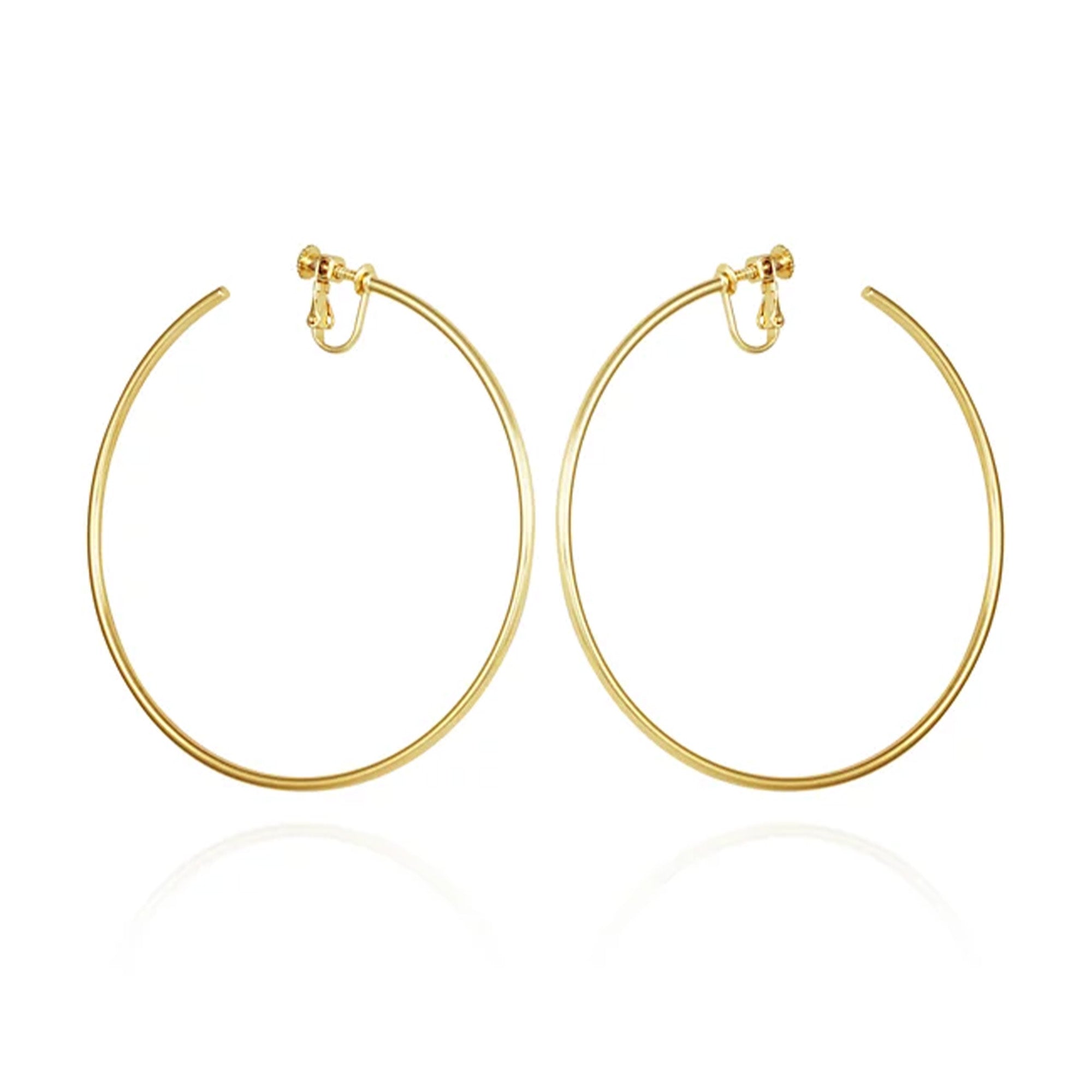 Extra Large Open Hoop Clip On Earrings