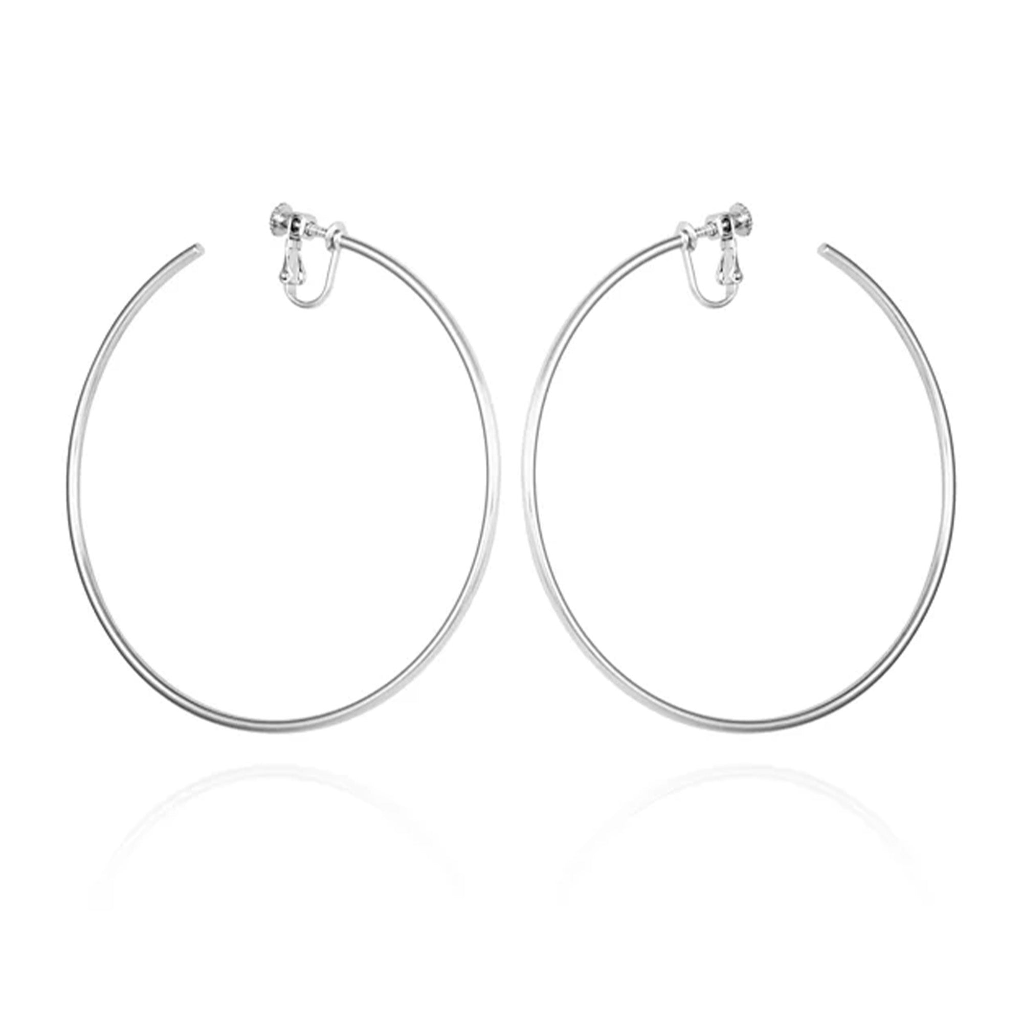 Extra Large Open Hoop Clip On Earrings