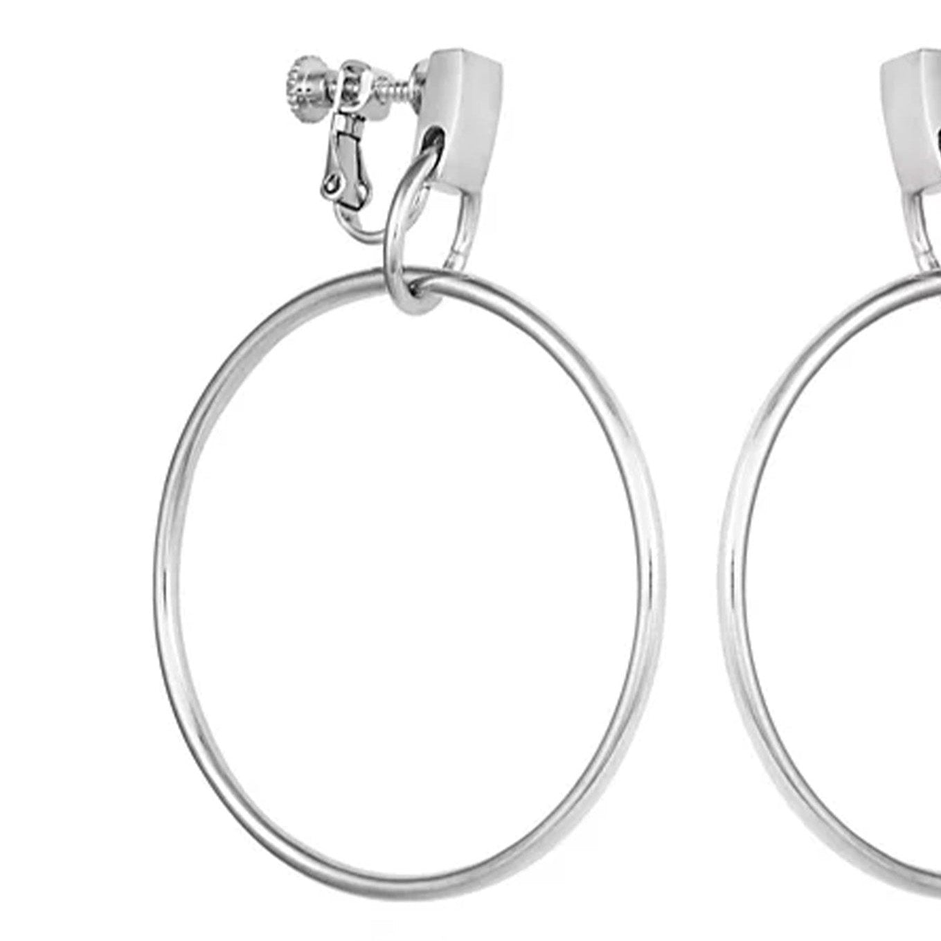 Drop Hoop Clip On Earrings - Image 2