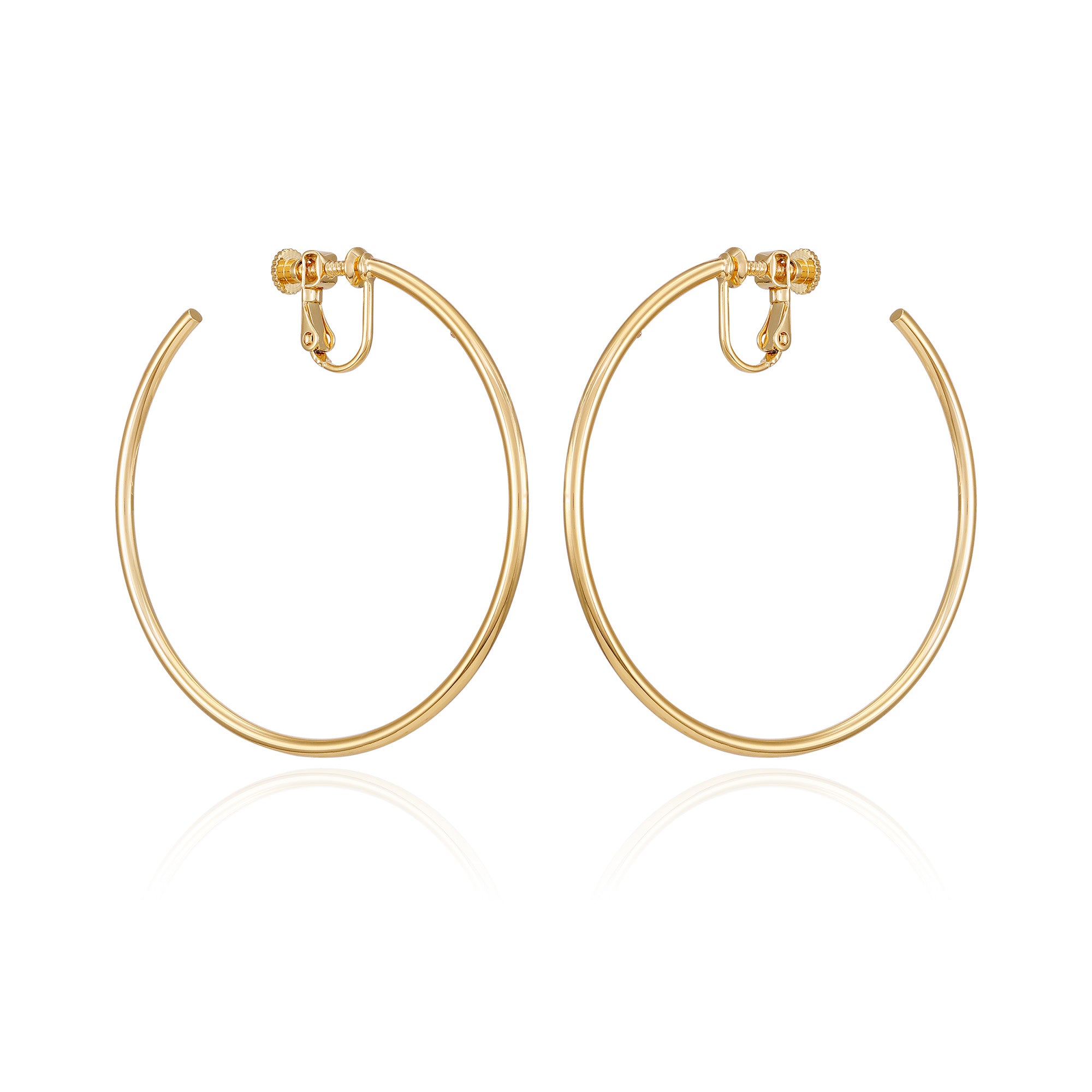 Large Open Hoop Clip On Earrings