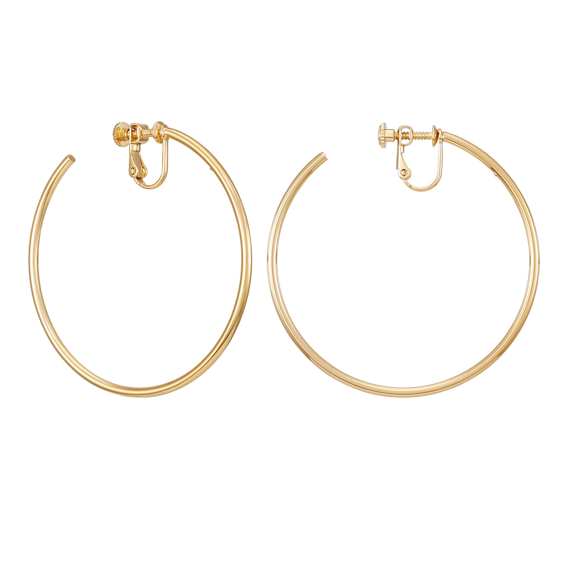 Large Open Hoop Clip On Earrings - Image 3