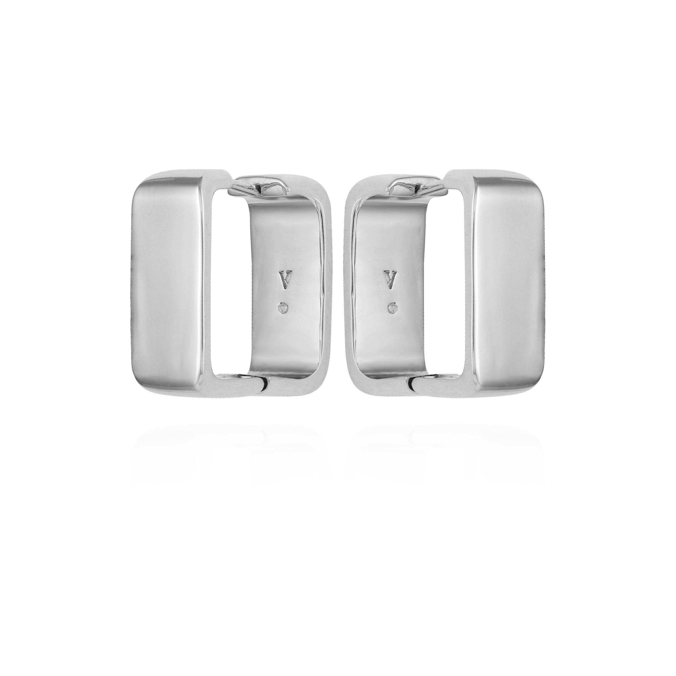 Brass Rectangle Hoop Earrings