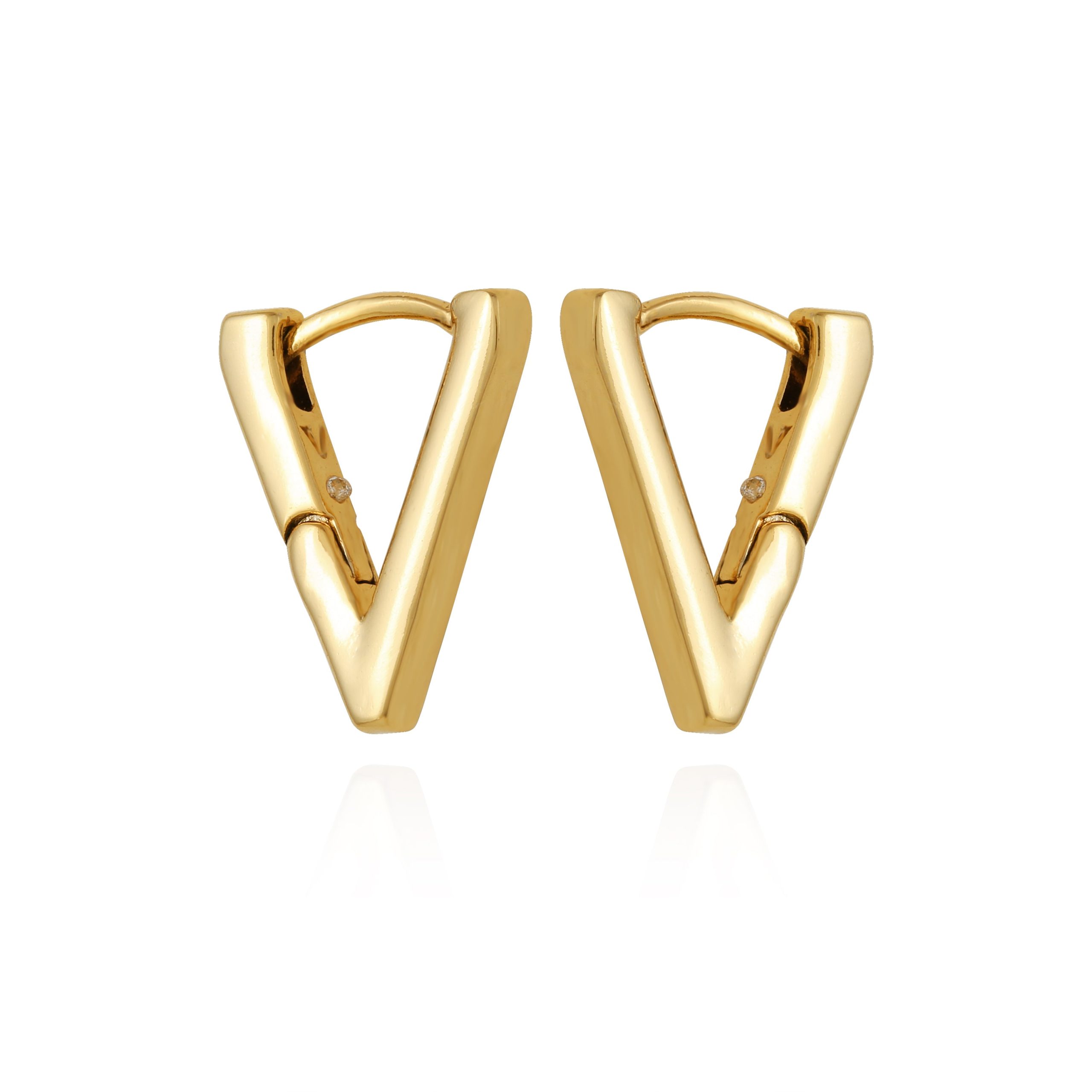 V-Hinge Huggie Earrings