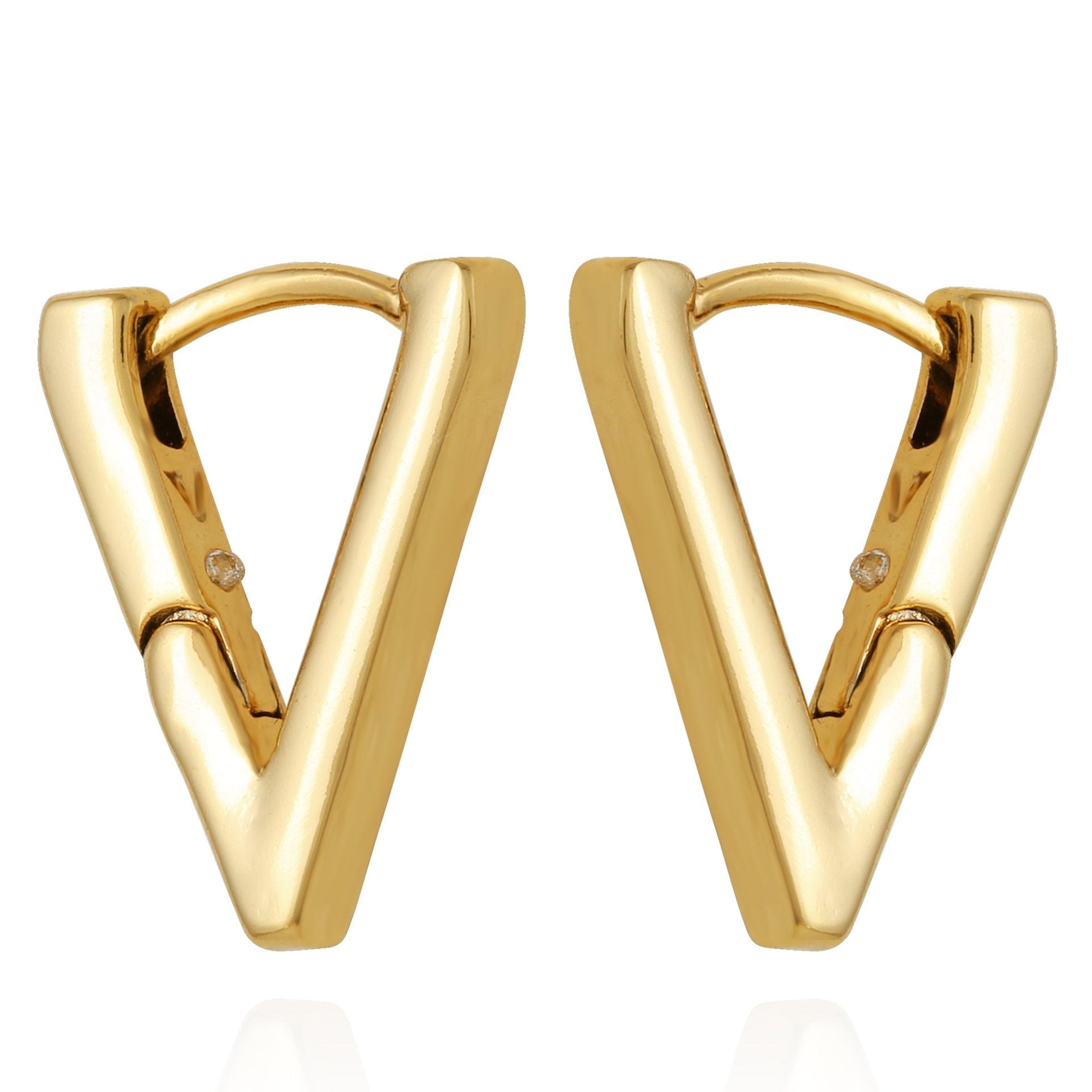 V-Hinge Huggie Earrings - Image 2