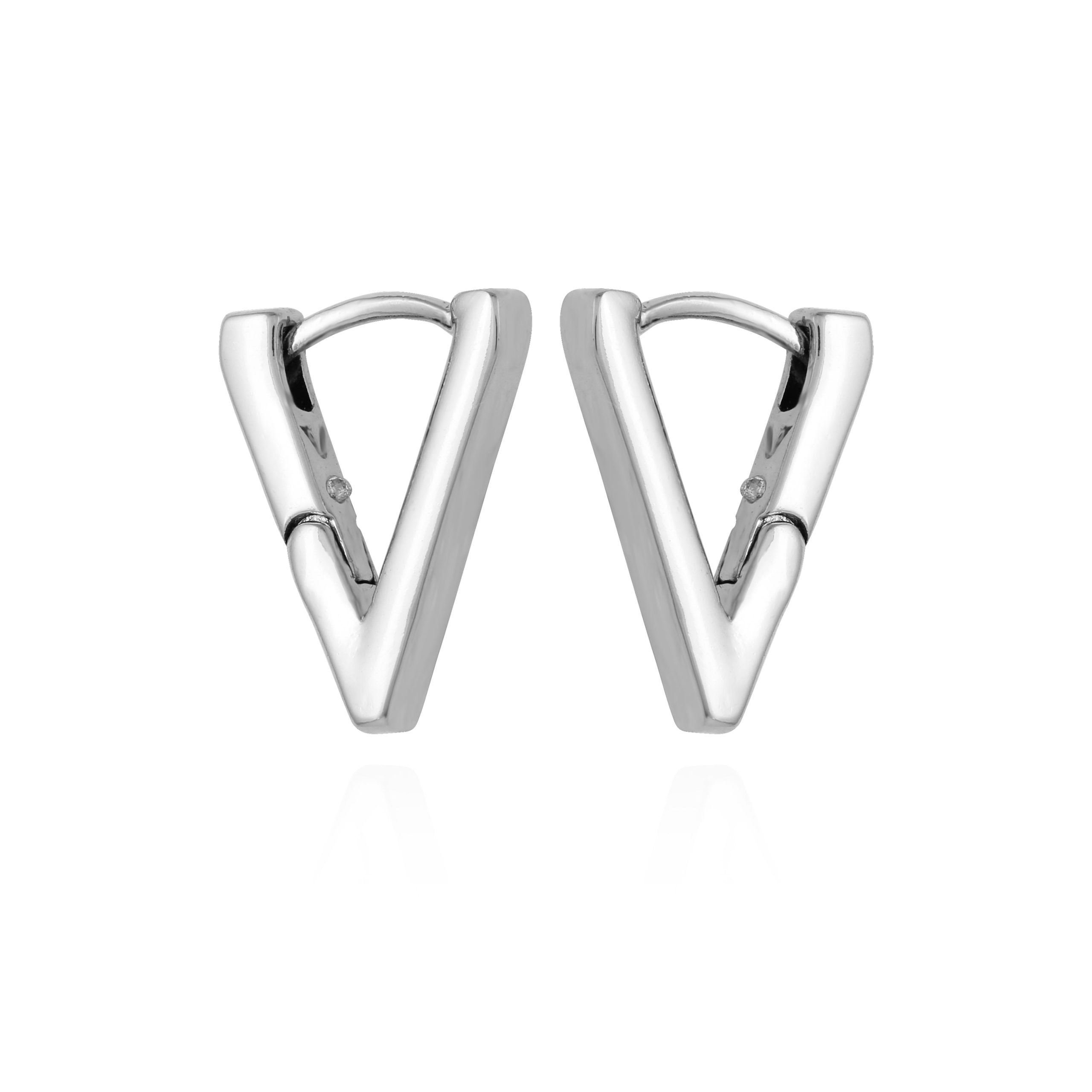 V-Hinge Huggie Earrings