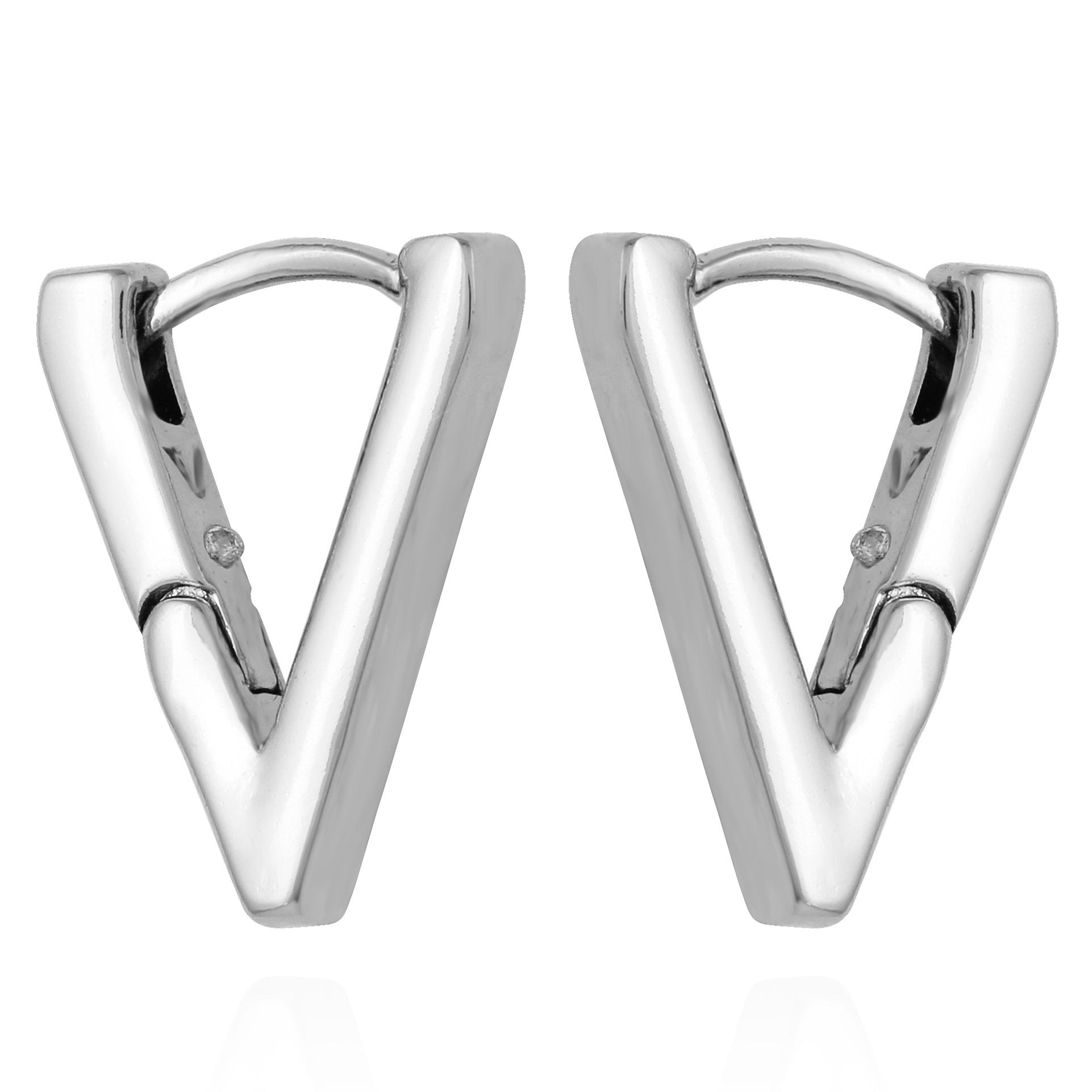 V-Hinge Huggie Earrings - Image 2