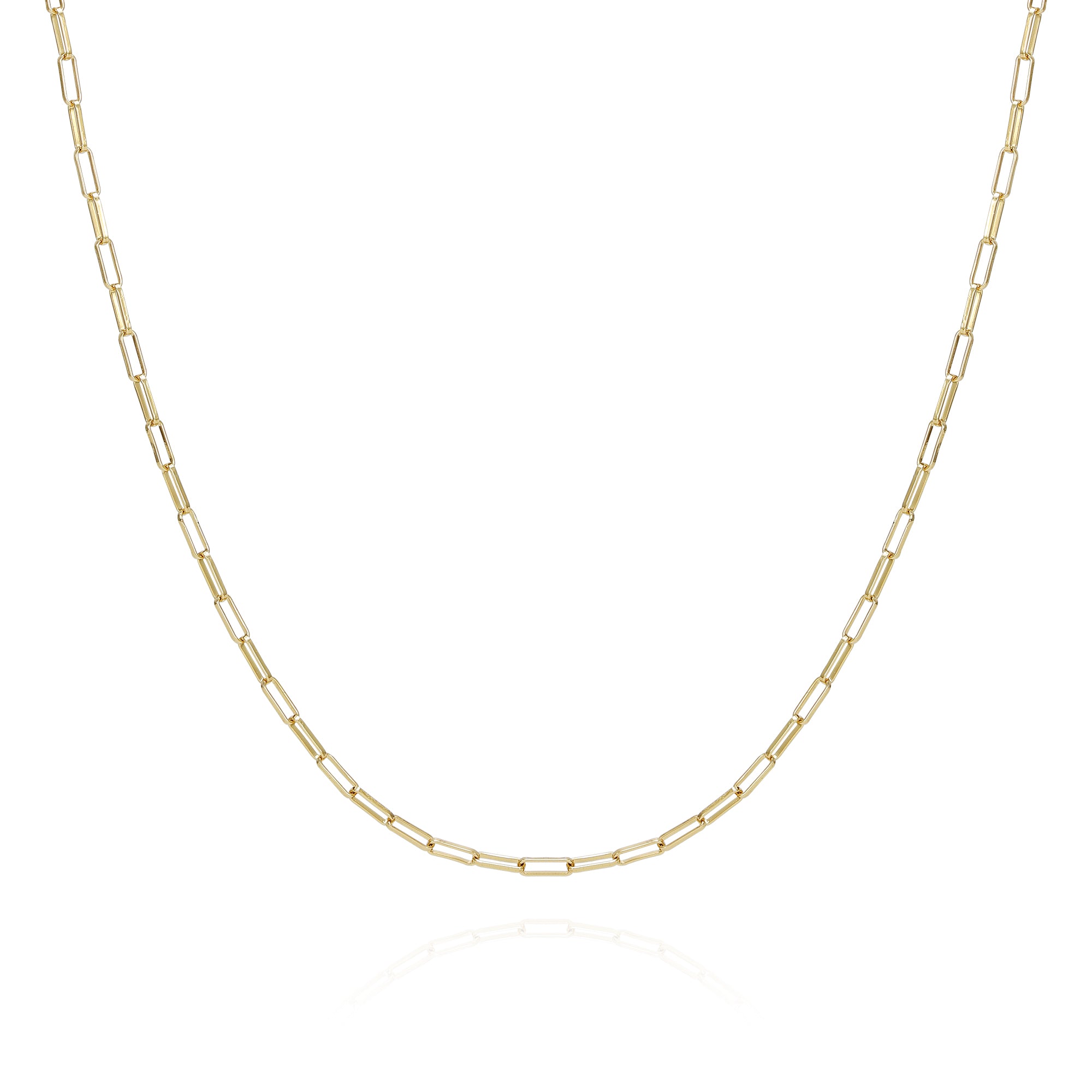 Goldtone Paper Clip Chain Link Necklace
