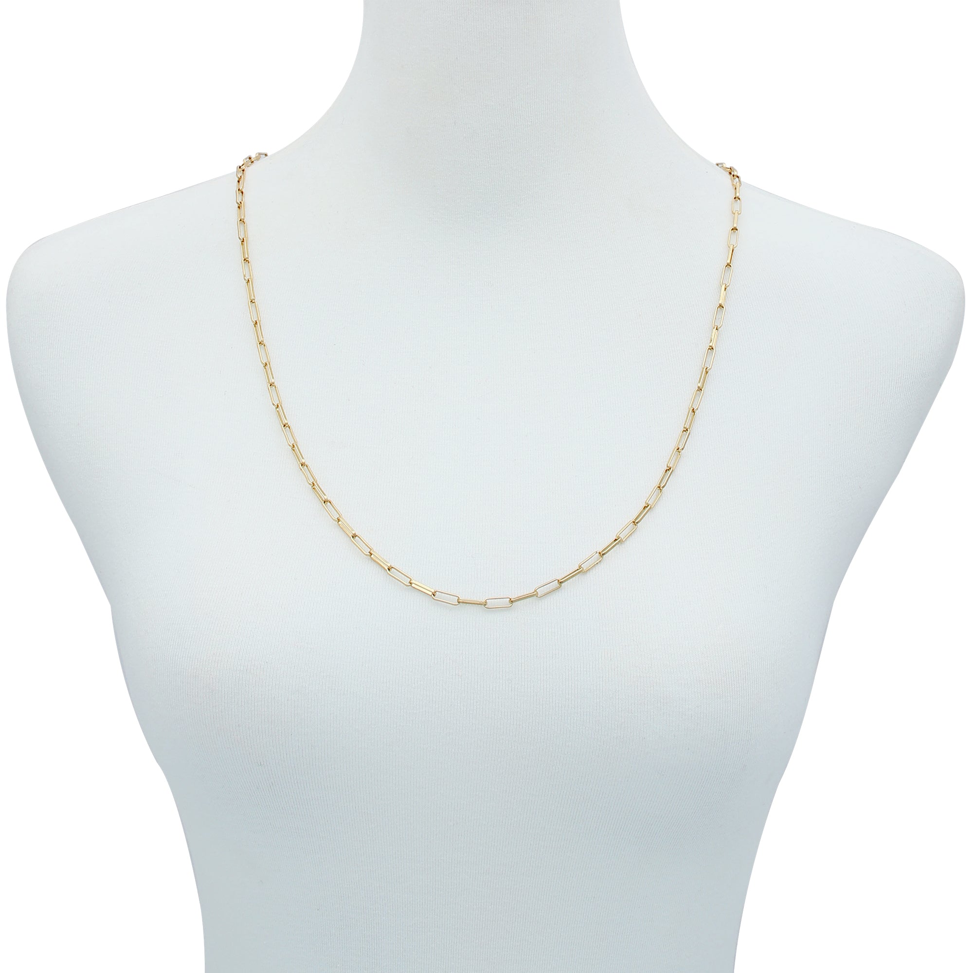 Goldtone Paper Clip Chain Link Necklace - Image 2