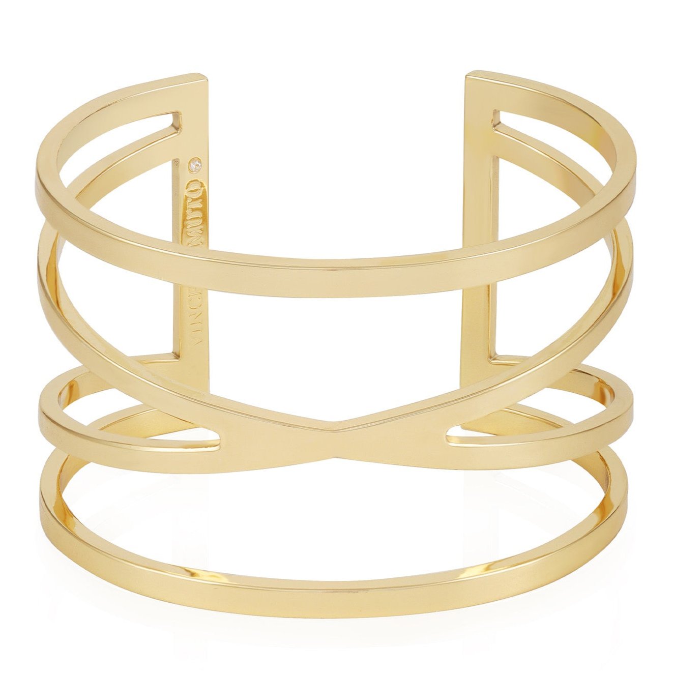 Goldtone Twisted Double Cuff Bracelet - Image 2