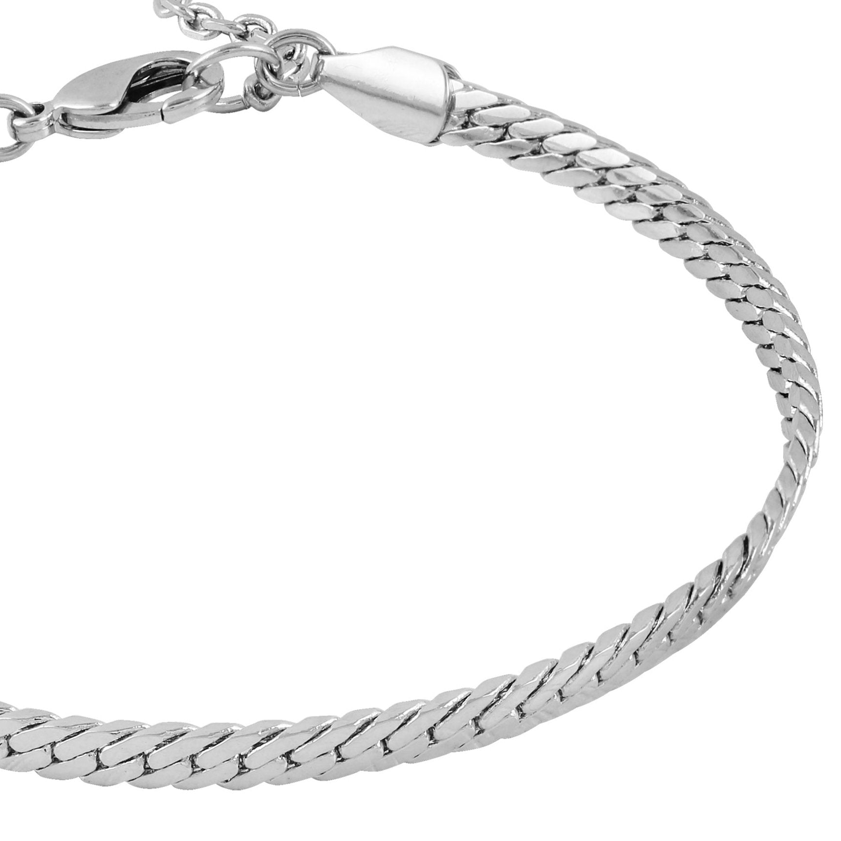 Silvertone Snake Chain Line Bracelet - Image 2